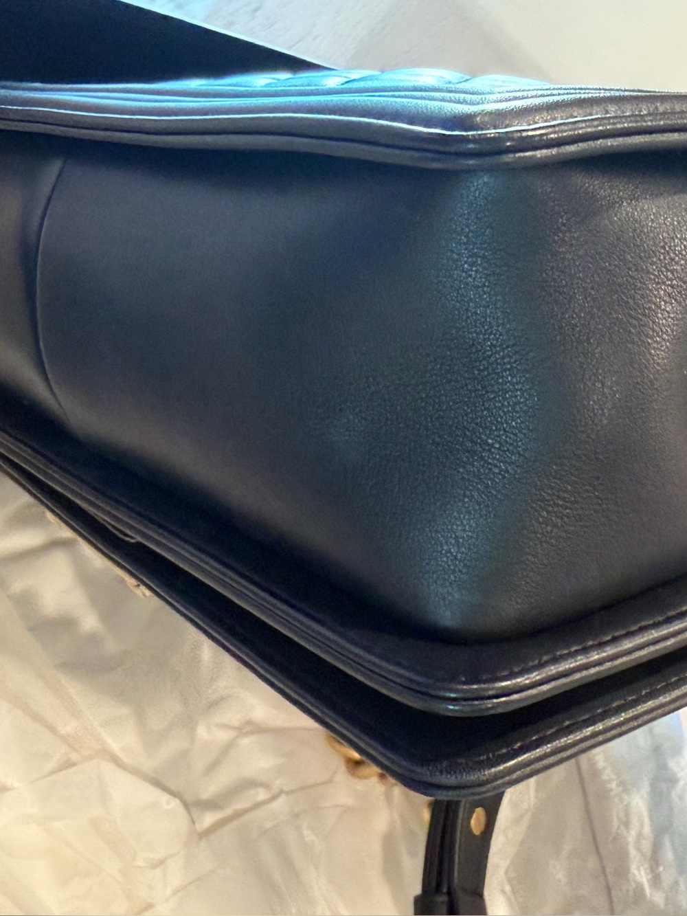 CHANEL Black Quilted Boy Crossbody with Gold Hardware Medium Size 100% authentic - Picture 11 of 14